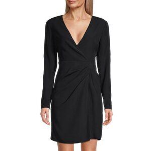 EMPORIO ARMANI Faux Wrap Sheath black Dress size 48/ US 12